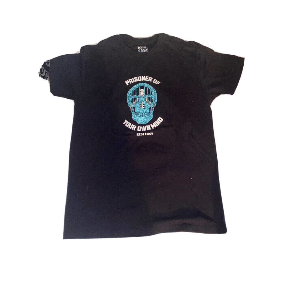 Men's Rest Easy Creep and Destroy T-Shirt with Skull Logo Size‎ Medium